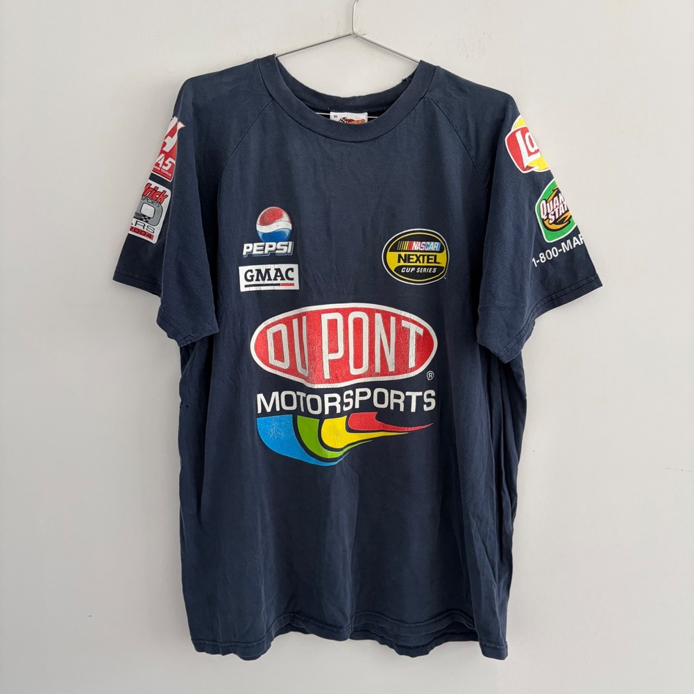 Vintage Winners Circle Jeff Gordon DuPont NASCAR Racing T-Shirt Mens XL Navy